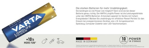 Varta Longlife Power AA Mignon LR6 4906 Batterien Set 4-St�ck